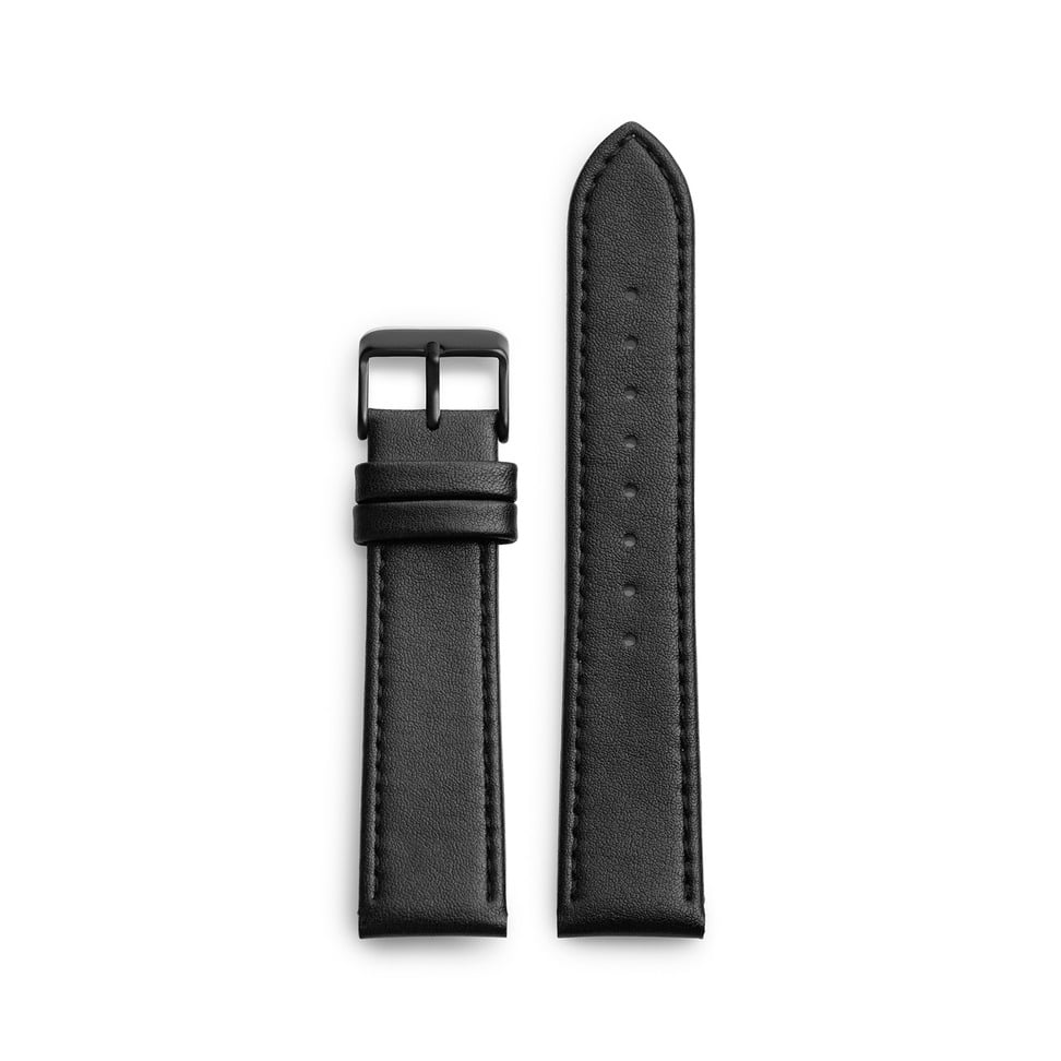 Black Vegan Leather 20mm